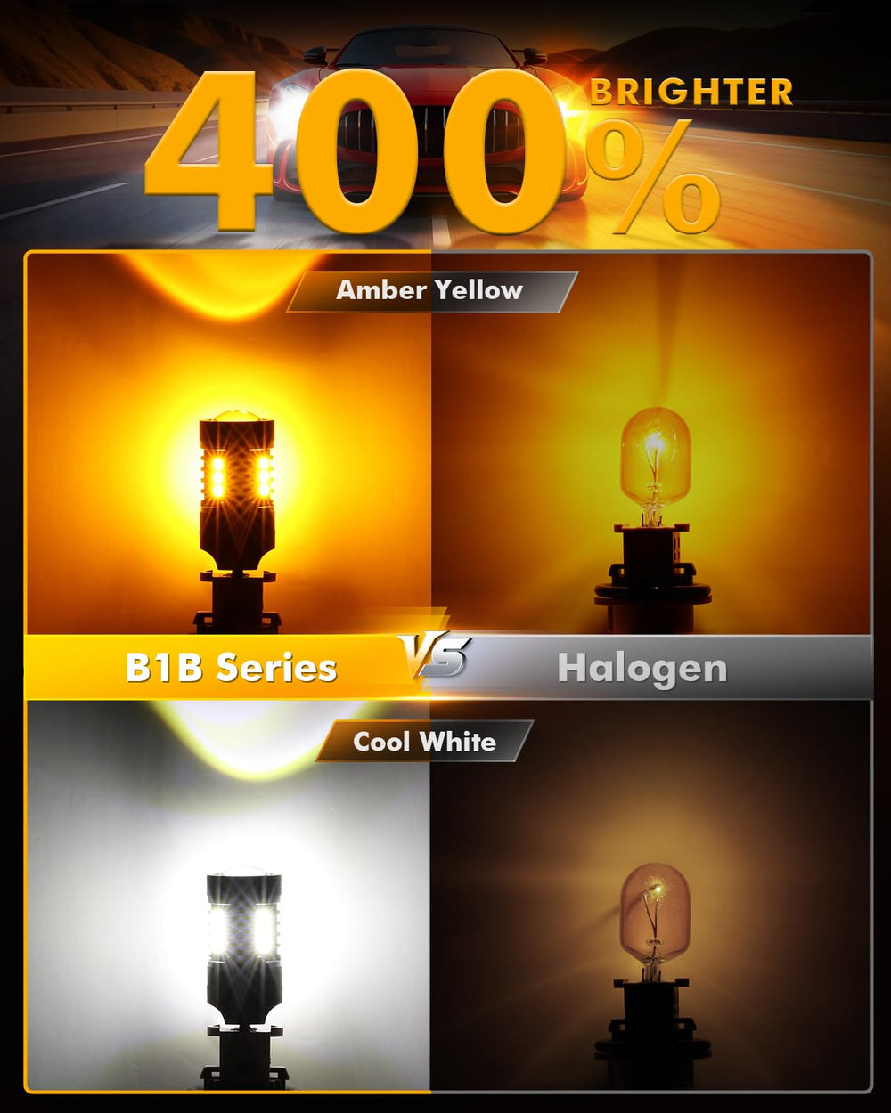 Auxbeam B1B IP68-rated bulb withstands water and dust exposure.