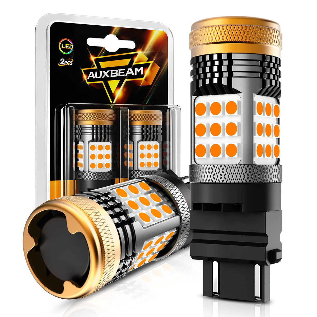 Auxbeam B21 3157 amber bulbs for clear turn signals
