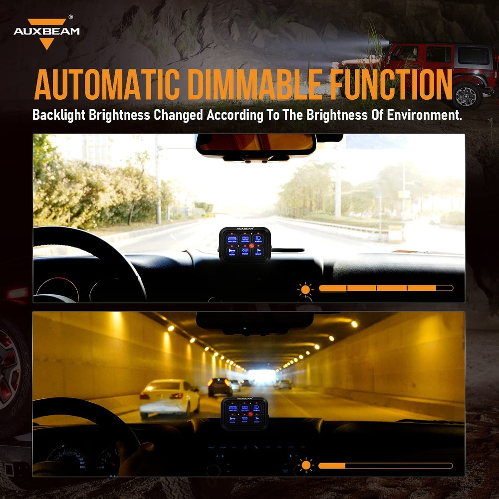 Auxbeam BC60 under-hood control box keeps wiring organized and protected.