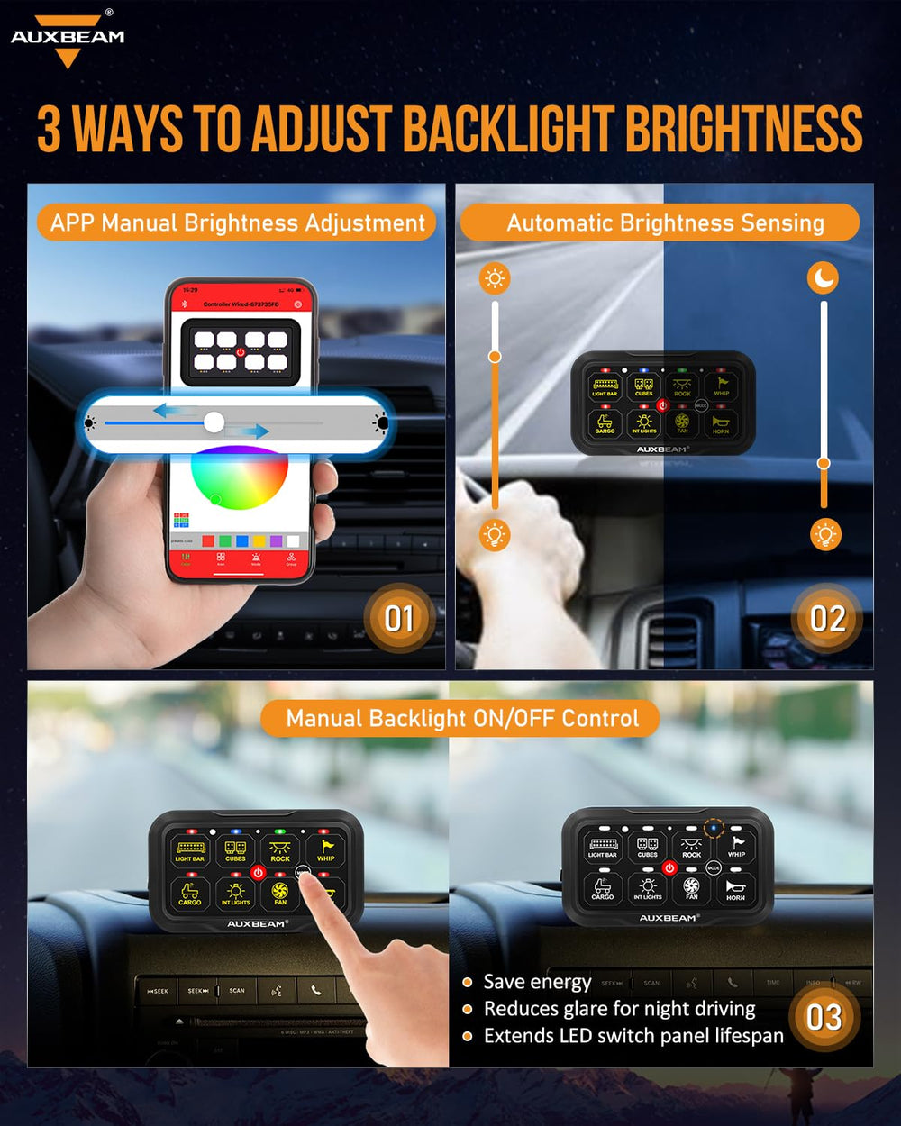 Auxbeam easy single-side wiring for fast, clean installs