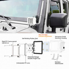 Auxbeam FA Series LED pod back detail showing dual-angle design for adjustable beam control.