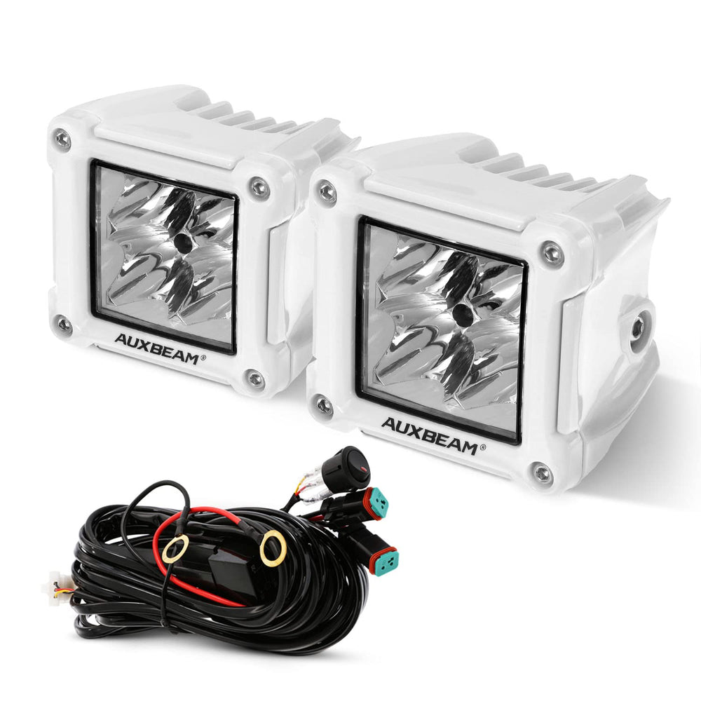 Auxbeam FA Series 3-inch LED pods front view for enhanced night off-road visibility.