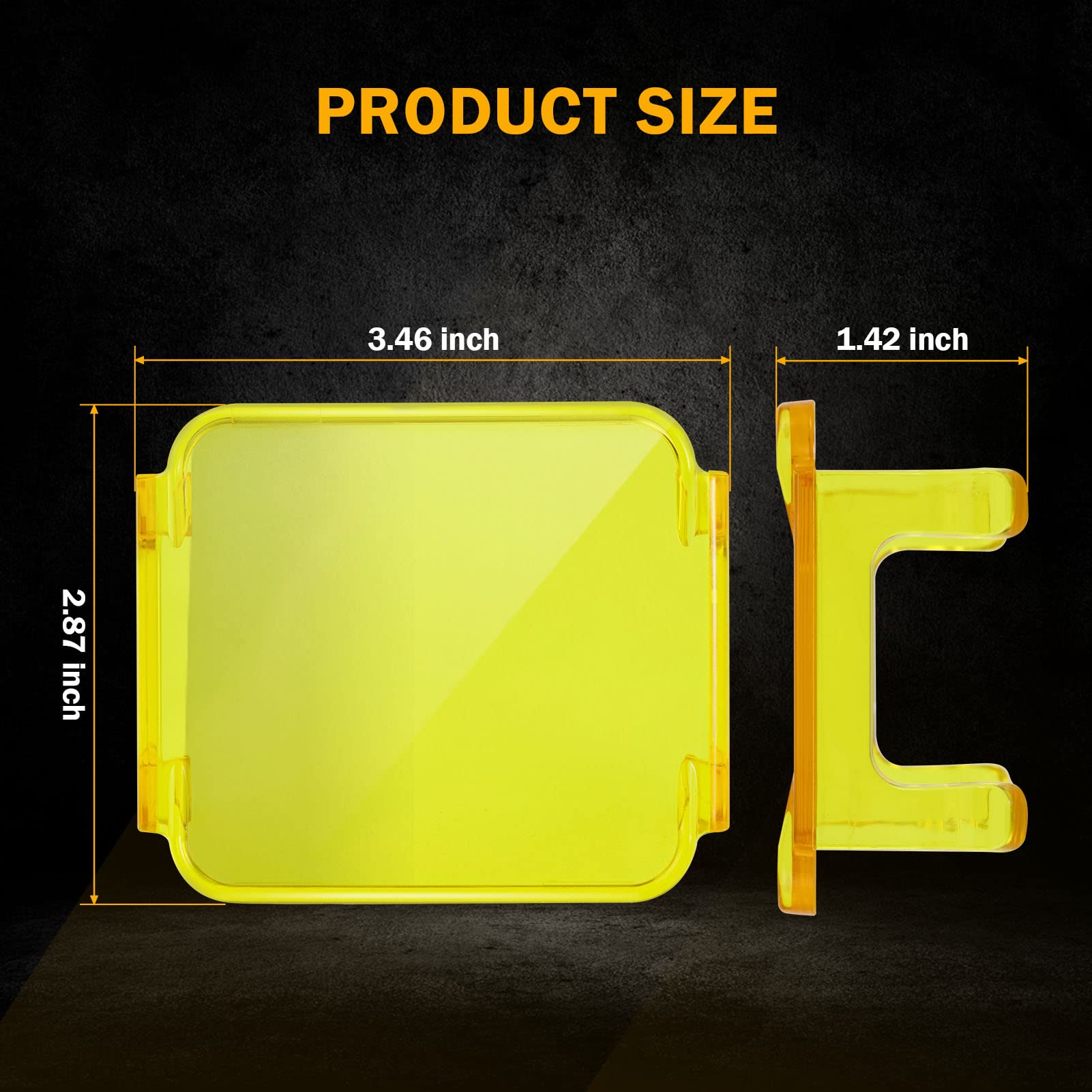 Auxbeam FA Series amber light cover side view shields signals from dust and moisture.