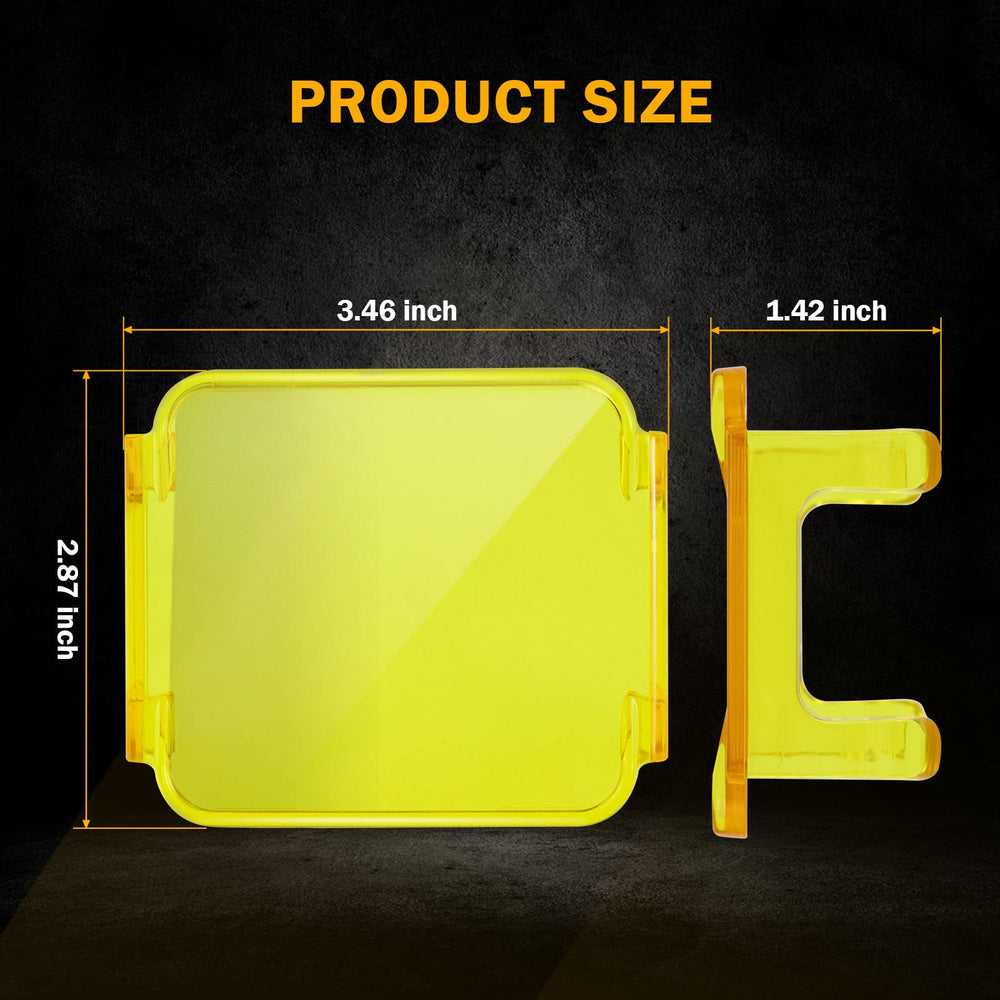 Auxbeam FA Series amber light cover side view shields signals from dust and moisture.
