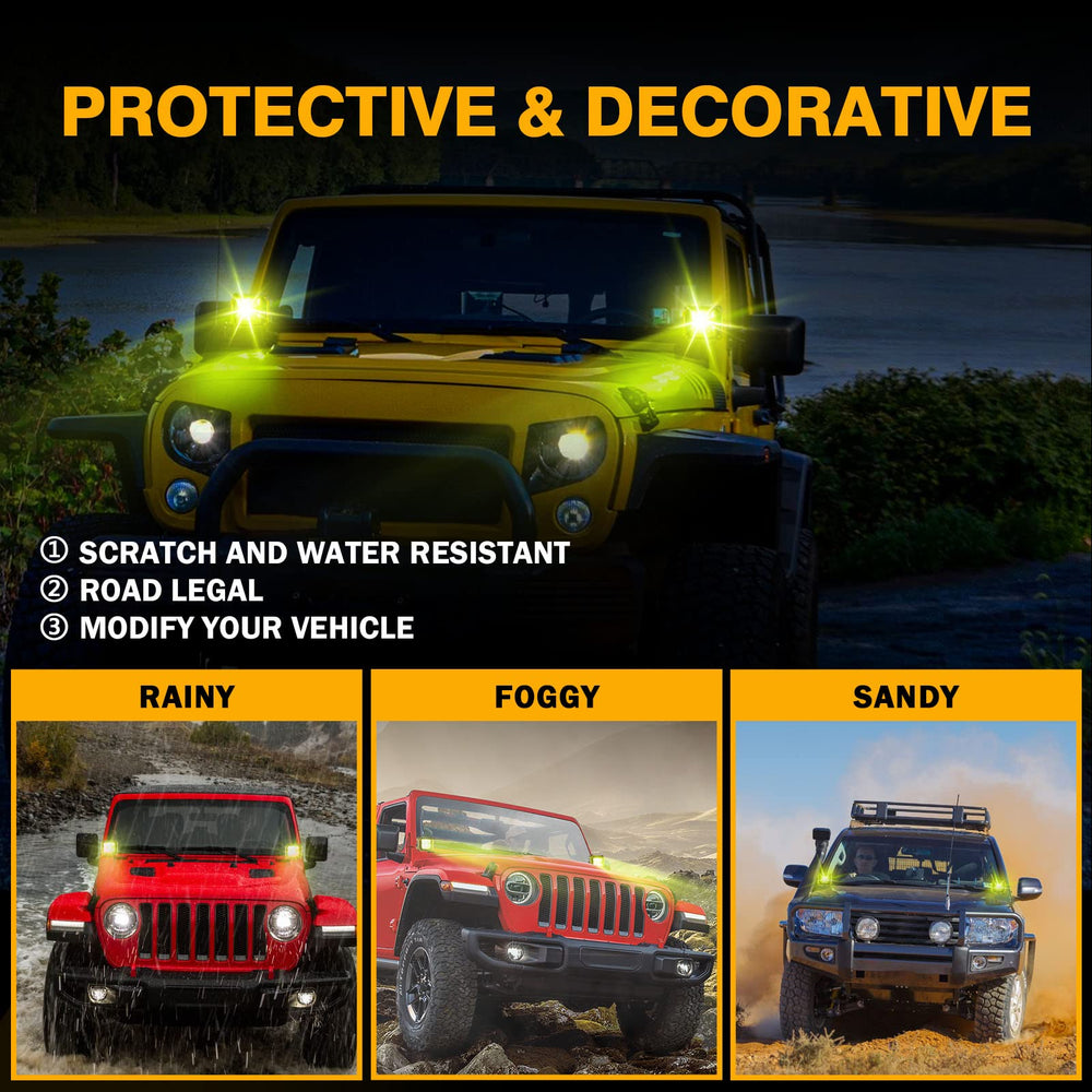 Auxbeam FA Series amber light cover snap-on design for easy swap.