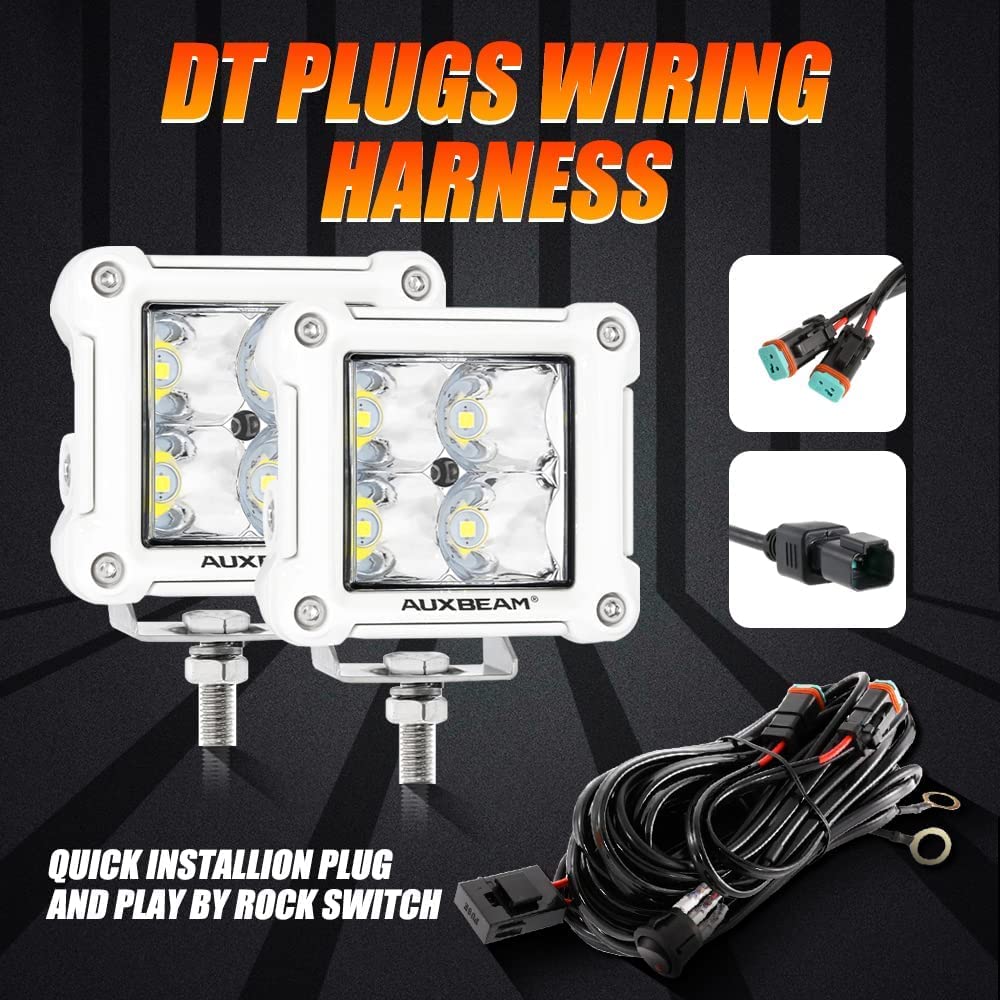 Auxbeam FA Series lighting on a 4x4 vehicle for rugged night trails.