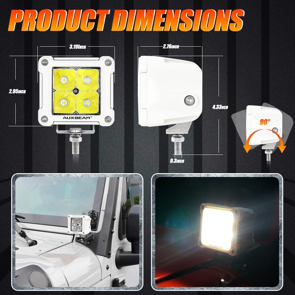 Auxbeam FA Series U-bracket mount supports flexible beam direction.