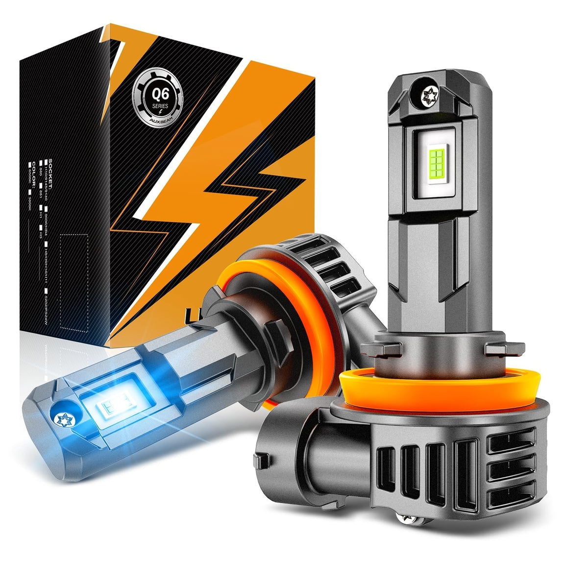 Auxbeam fog light 8000K ice blue beam enhances fog visibility for safer off-road driving.