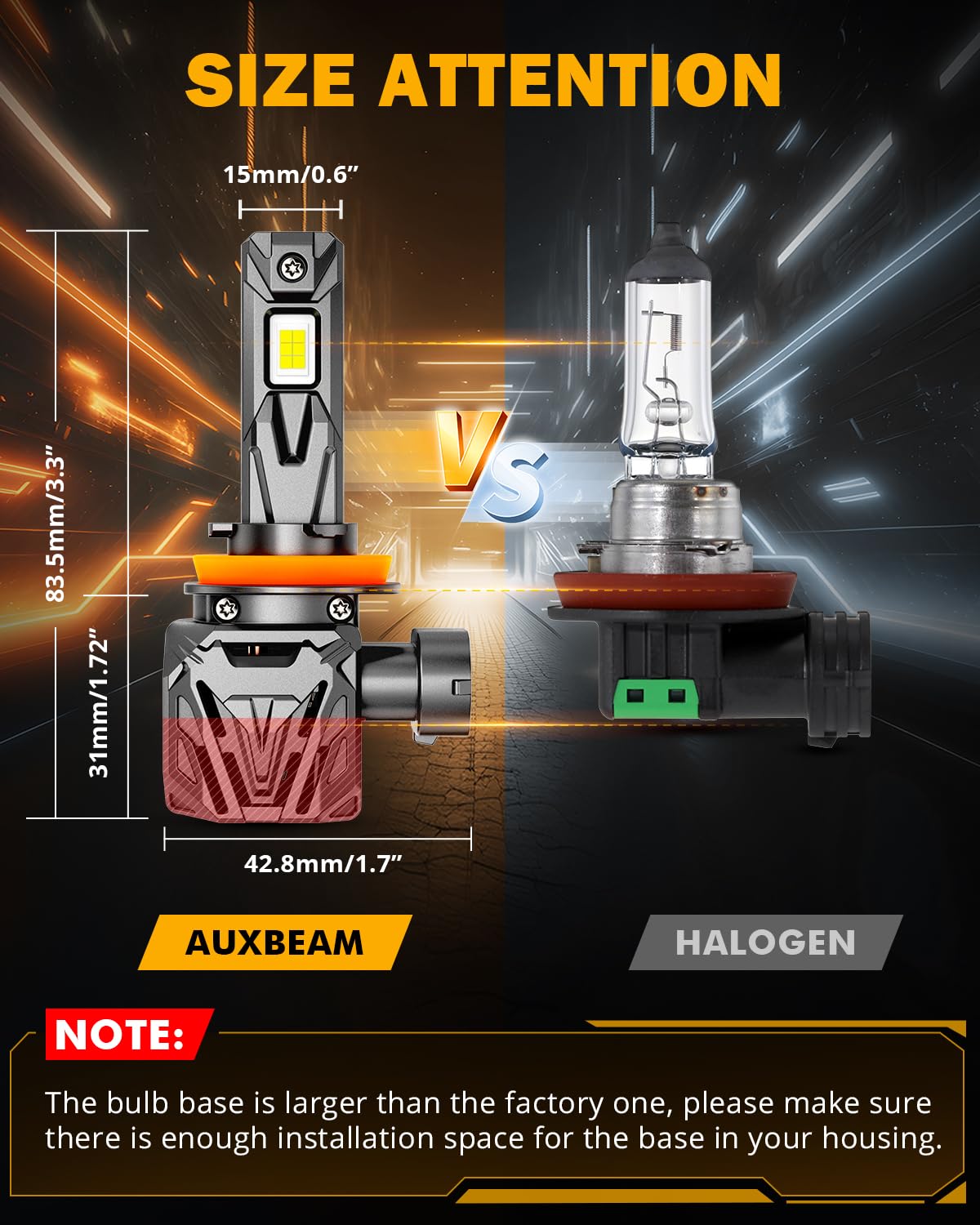 Auxbeam H11 Q40 fog light with cooling system maintains performance on long rides.