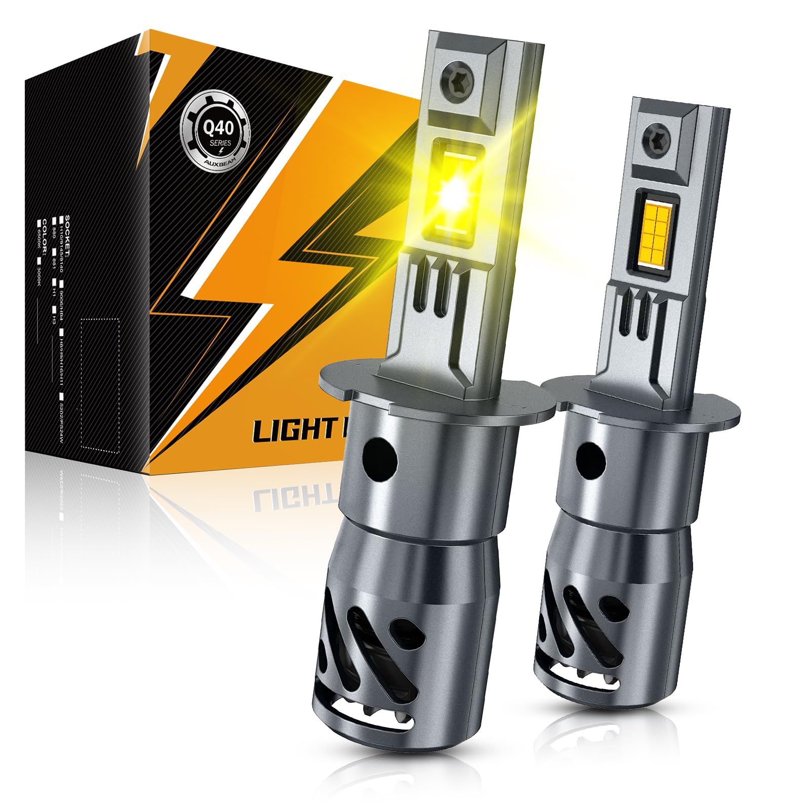Auxbeam H3 fog light front view showing rugged housing for off-road use