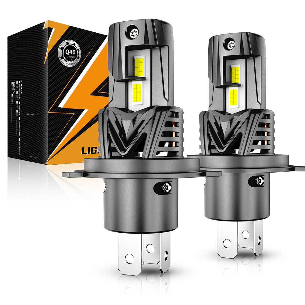 Auxbeam H4 9003 fog lights emit a crisp 6500K white beam for clear night visibility.