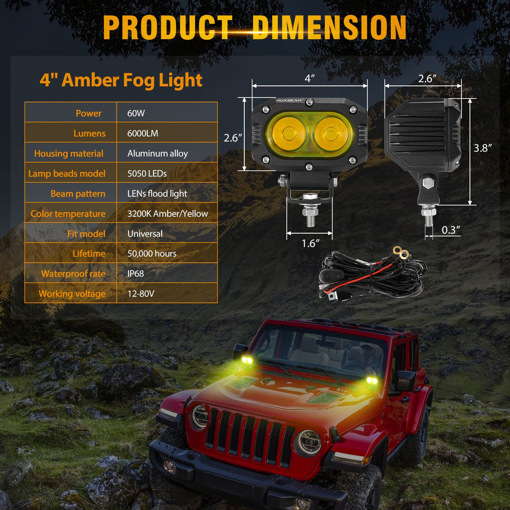 Auxbeam IP68 waterproof housing protects against rain and dust