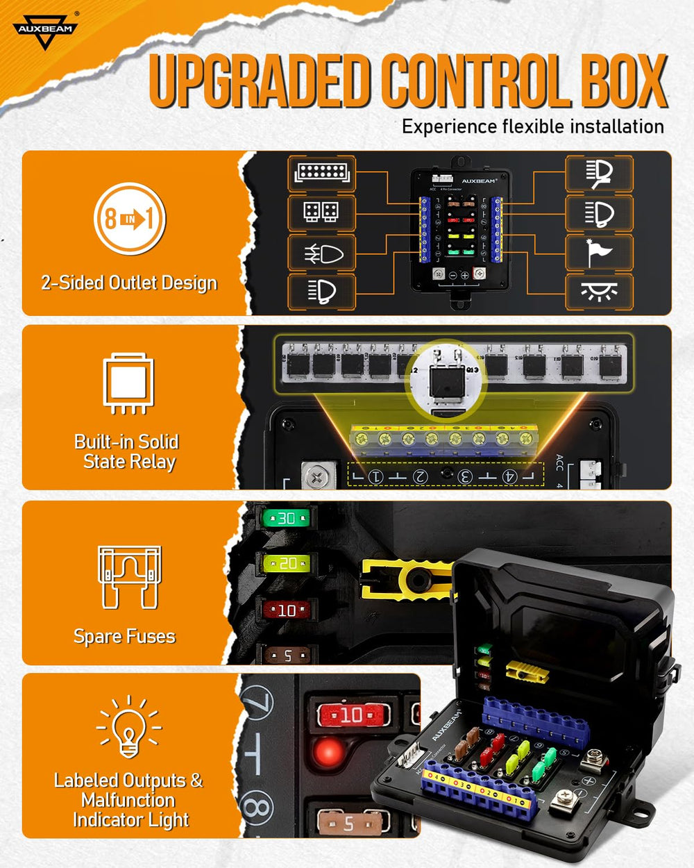 Auxbeam RB80 XL backlighting with RGB options for customized lighting