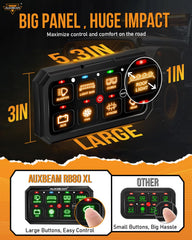 Auxbeam RB80 XL rear-angled view highlighting rugged aluminum housing