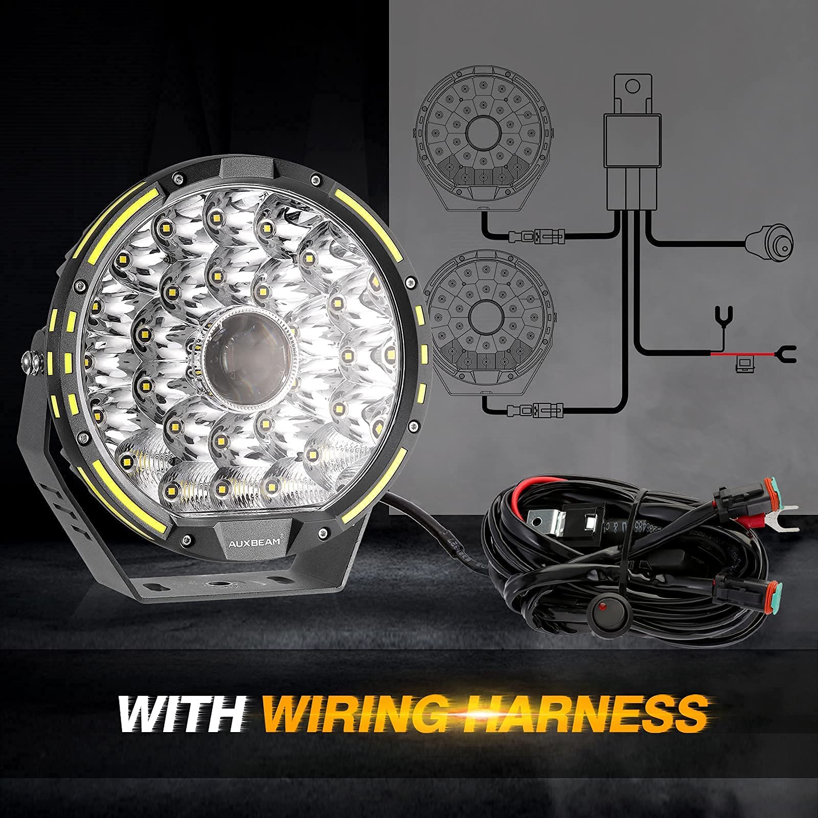 Auxbeam 360-PRO 9-inch IP68 housing protecting against dust and water