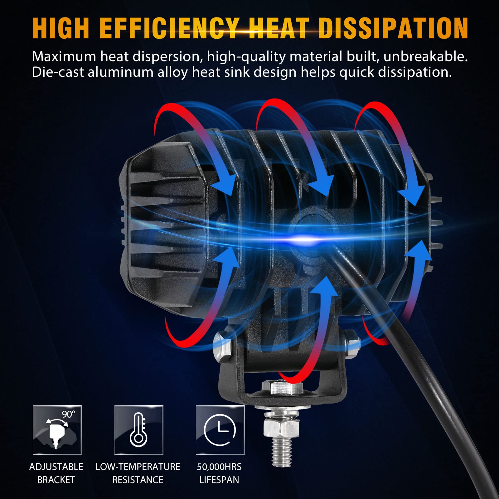 Auxbeam universal 12-80V auxiliary light for diverse vehicles
