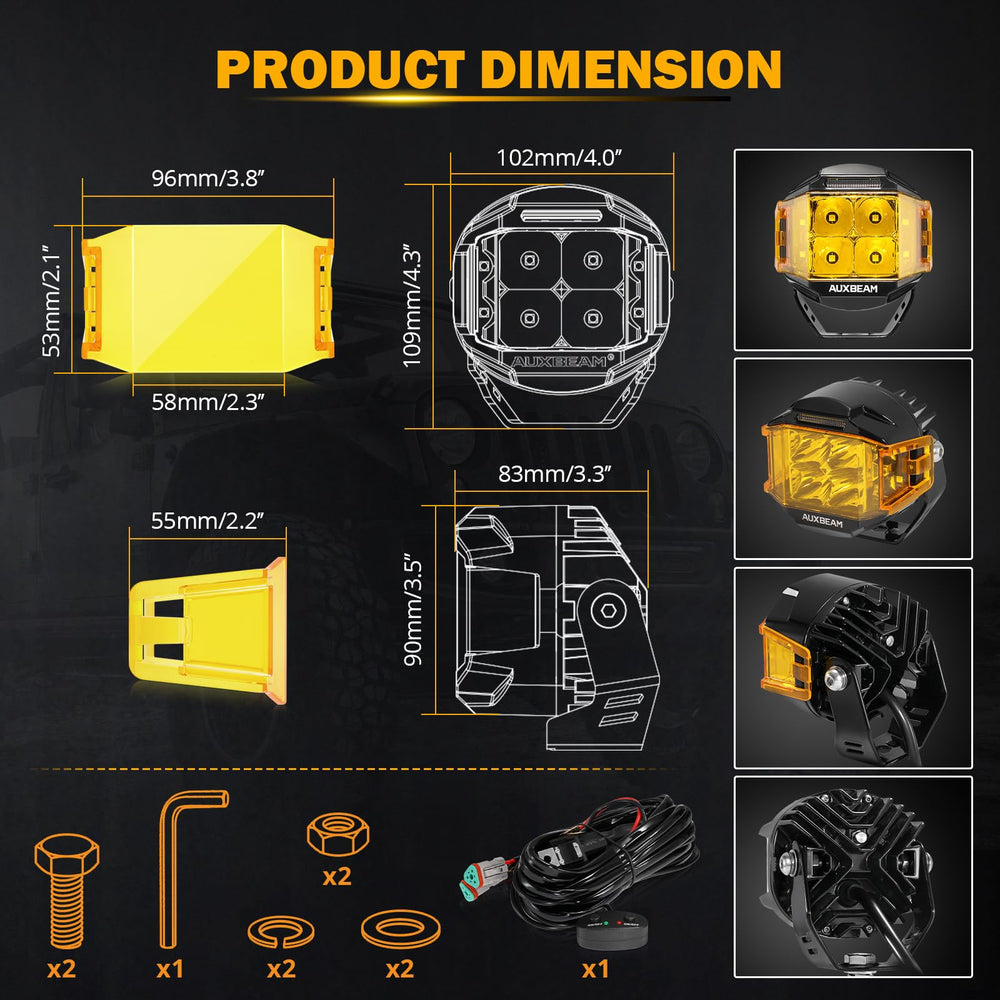 180-degree adjustable stainless brackets let you aim the light precisely.