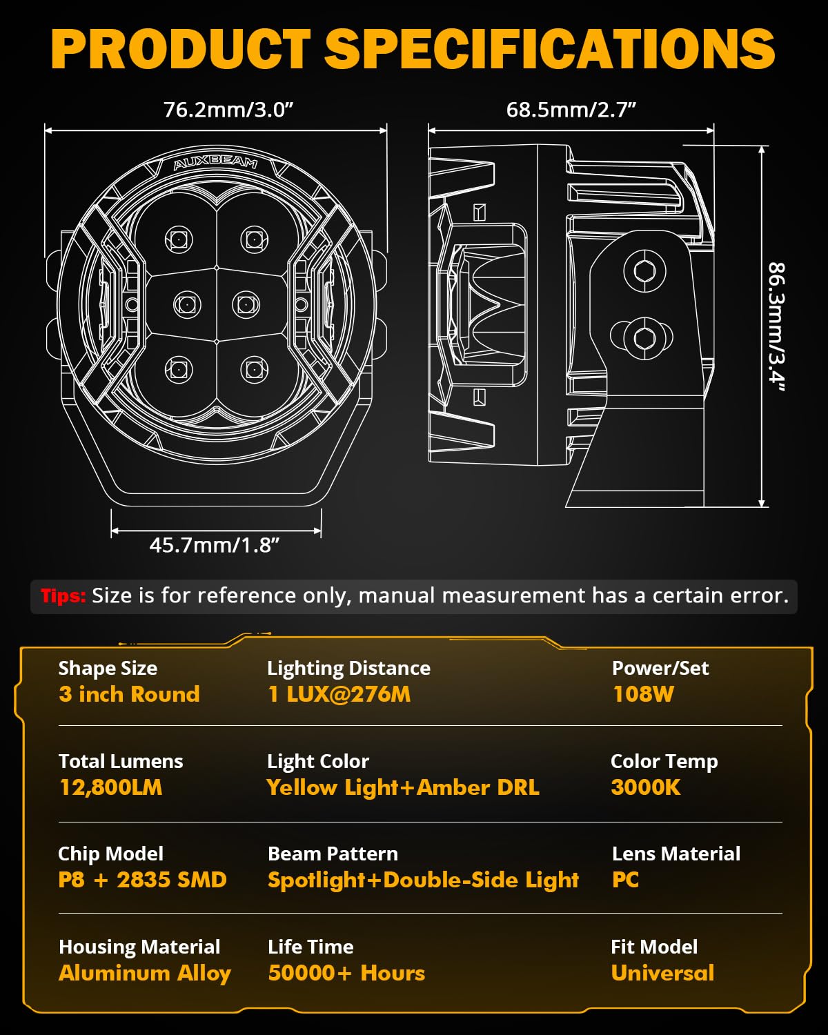 Auxbeam V-Ultra turn signal mode aids signaling on trails.