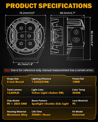 Auxbeam V-Ultra turn signal mode aids signaling on trails.