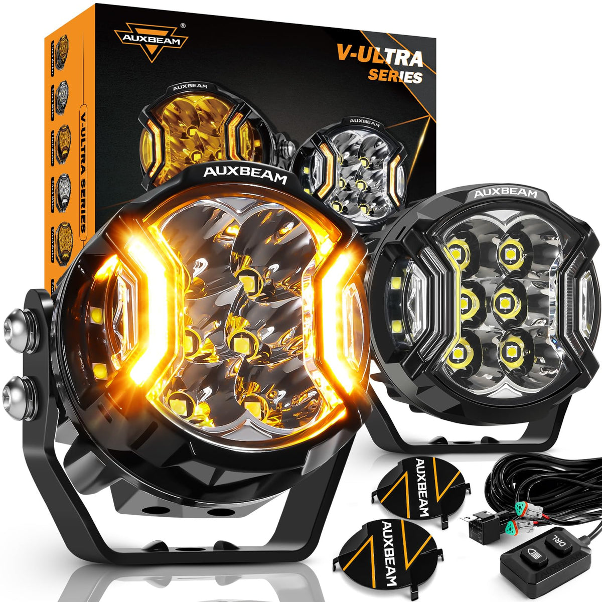 Auxbeam V-Ultra 3-inch LED pod with side shooters for night driving