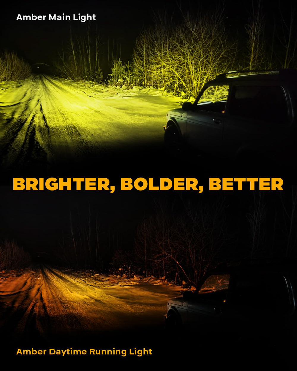 Auxbeam V-Ultra 3in amber fog light pod bezel for rugged durability