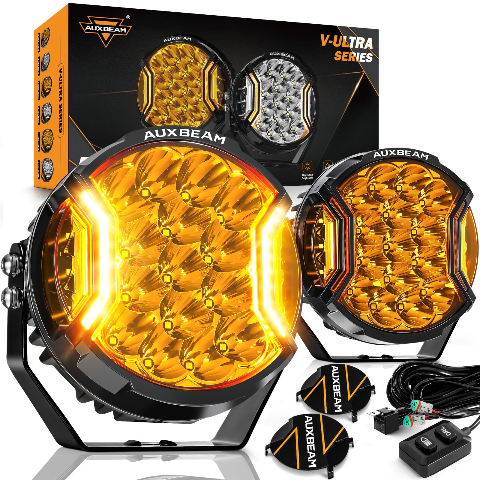 Auxbeam V-Ultra 7in side shooter lights illuminate rough trails