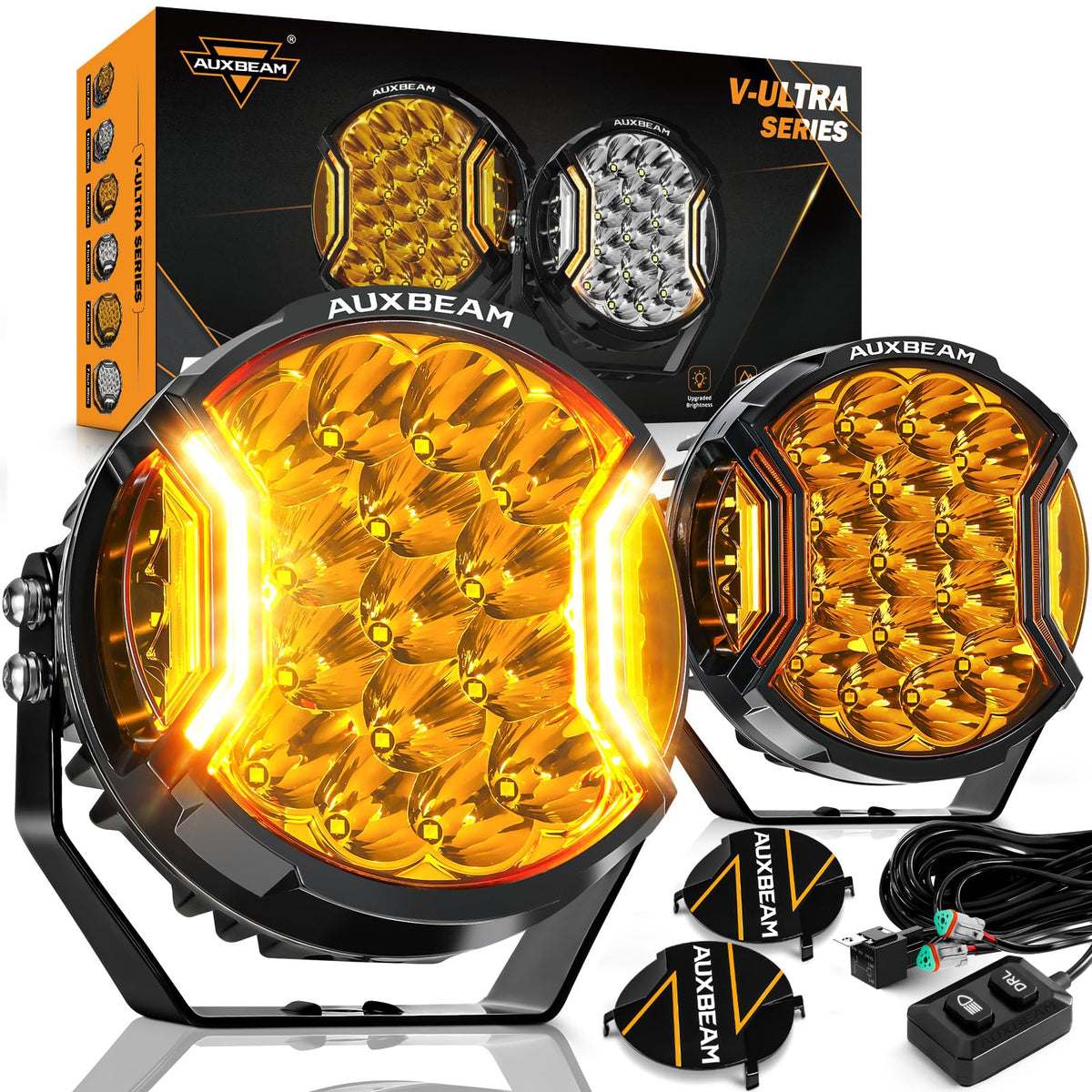 Auxbeam V-Ultra 7in side shooter lights illuminate rough trails