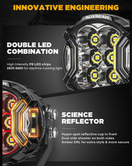 Auxbeam V-Ultra amber DRL enhances daytime visibility and safety