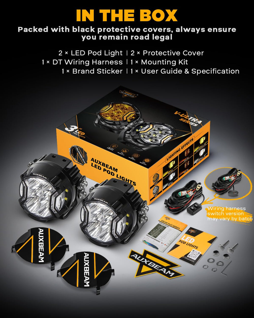 Auxbeam V-Ultra protective covers shield lenses from scratches on rough trails