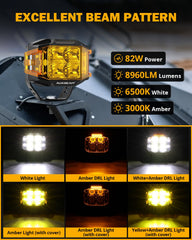 Auxbeam VMAX 92W square off-road light provides broad 270-degree coverage