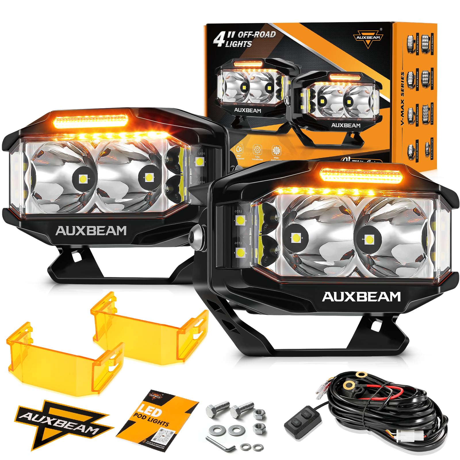 Auxbeam V-MAX LED light pod with 270° side shooters improves off-road visibility