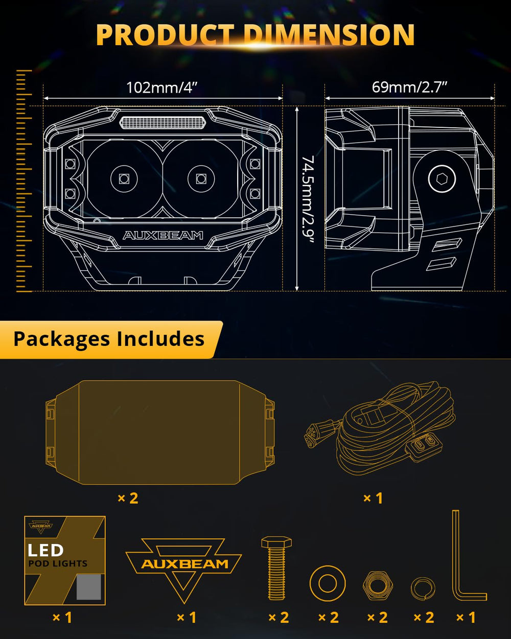 Auxbeam V-MAX multi-mode control supports versatile lighting options