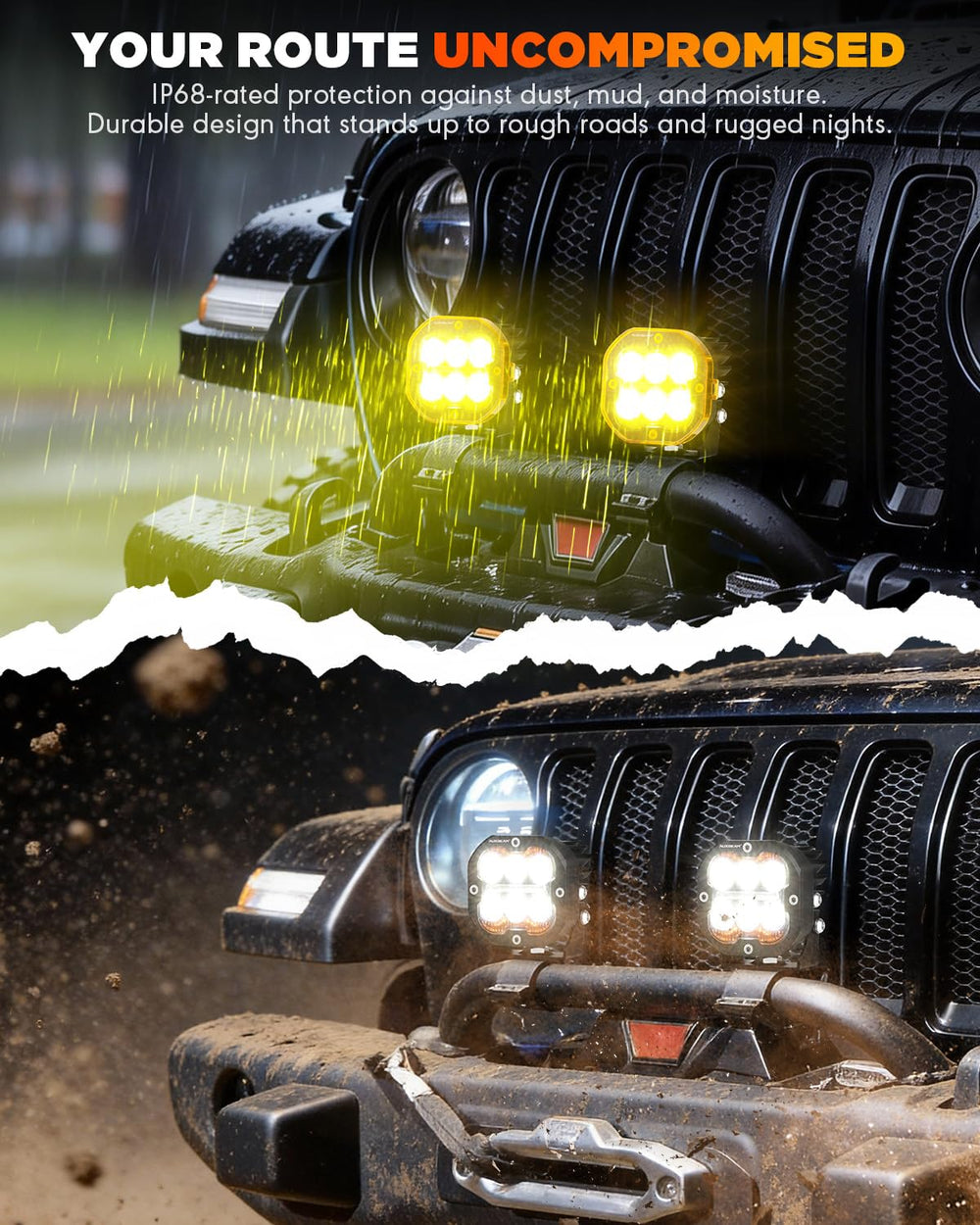 Auxbeam XP-Ultra with TIR optics targets light for longer reach and focused beams.