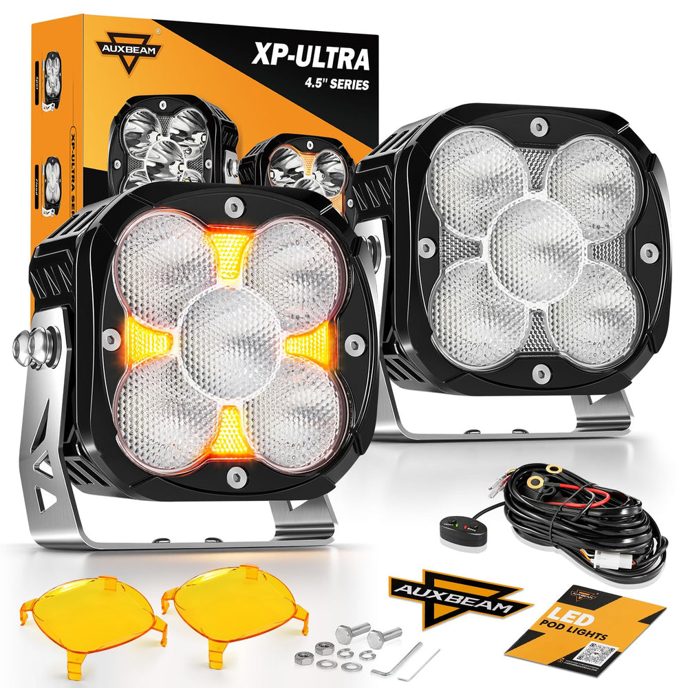 Auxbeam XP Ultra 4-inch pod light front view for enhanced night visibility.
