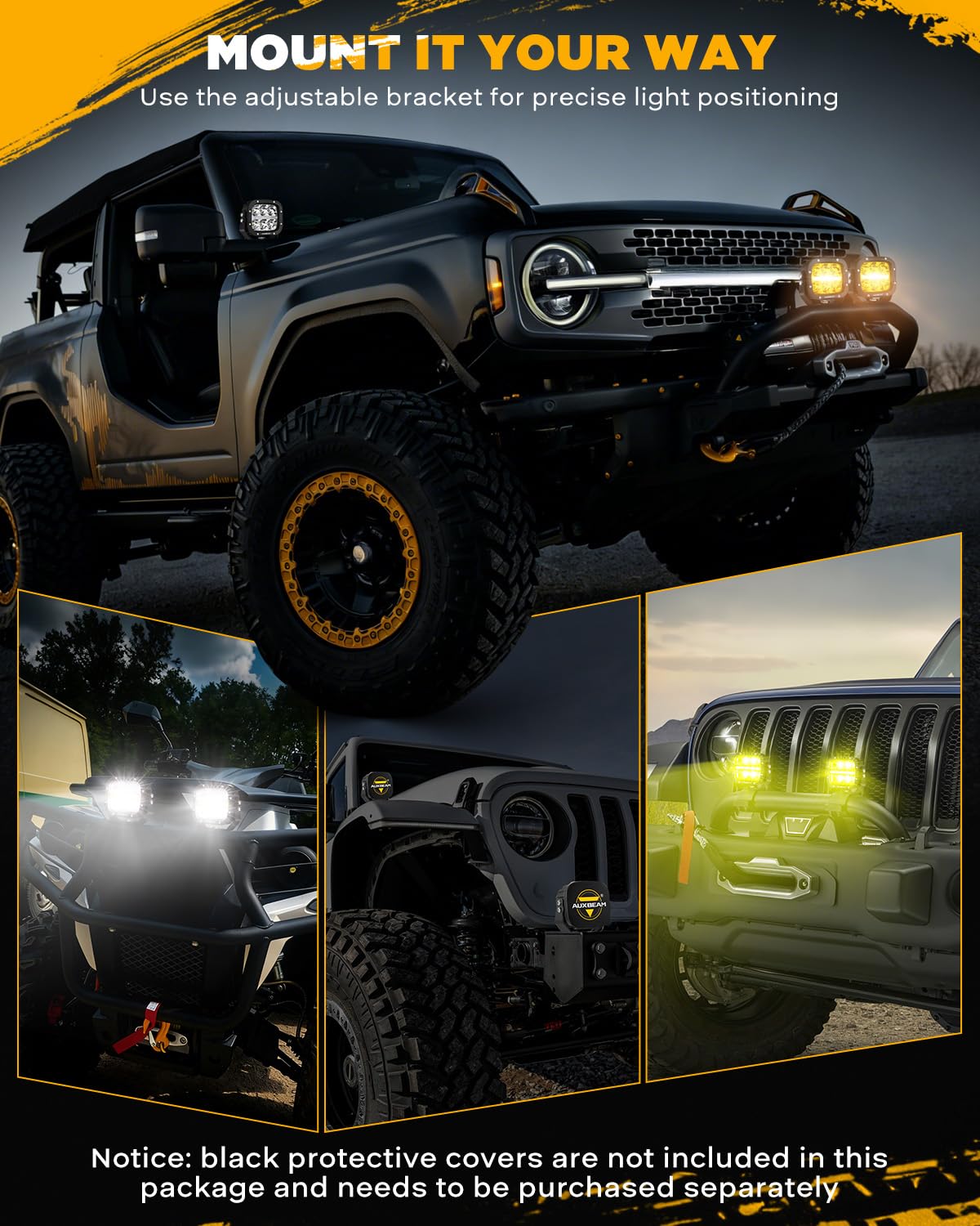 Auxbeam XP-Ultra 5-inch cube off-road light durable aluminum housing