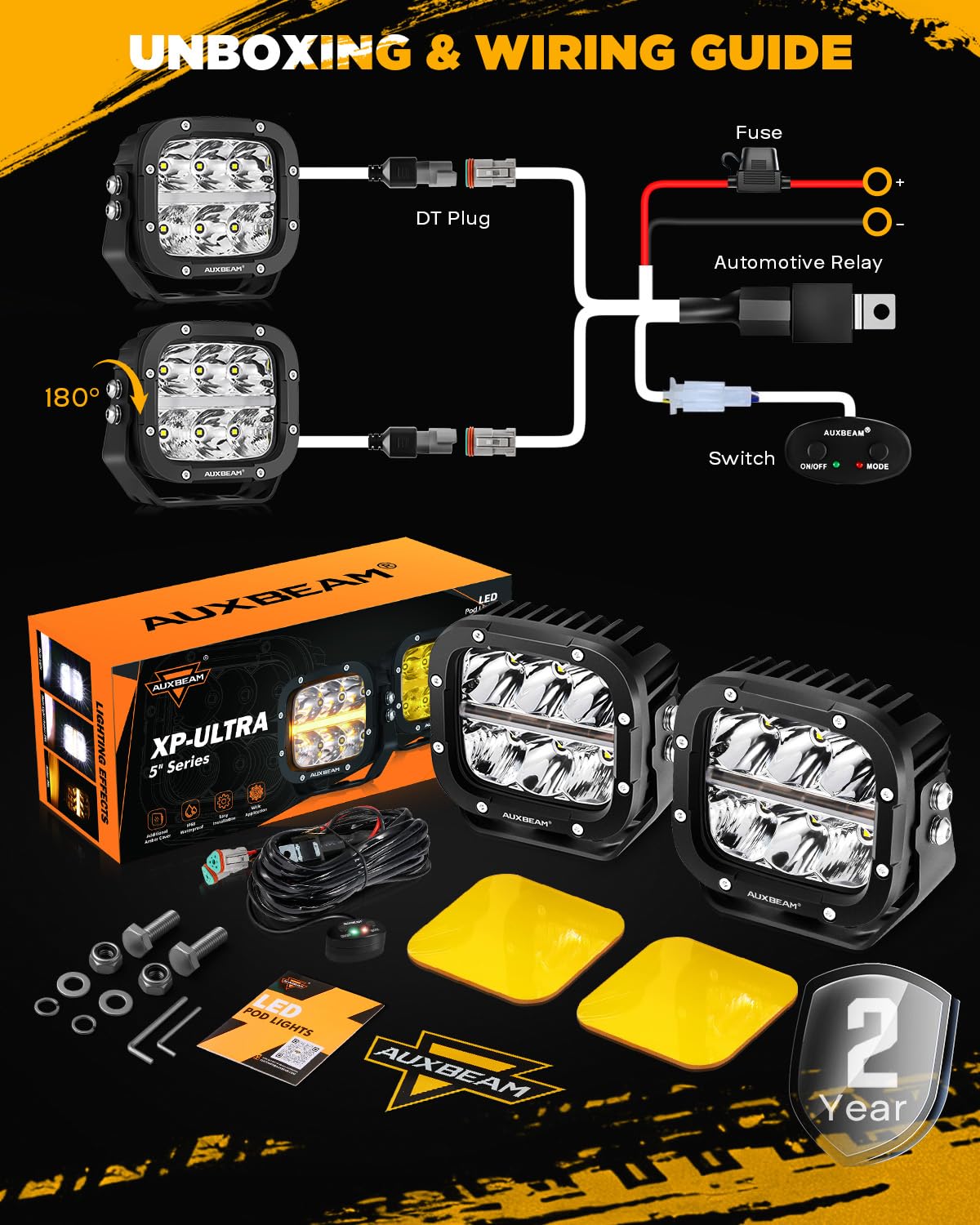 Auxbeam XP-Ultra 5-inch cube off-road light EMC anti-interference