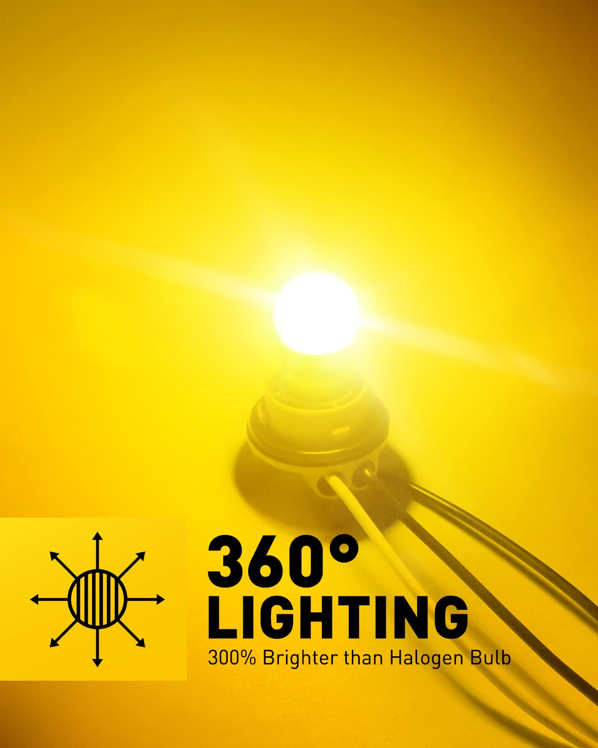 AUXITO 1156 amber LED bulbs improve turn-signal coverage for clearer signaling.