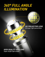 AUXITO 1156 LED bulb seated in socket during installation.