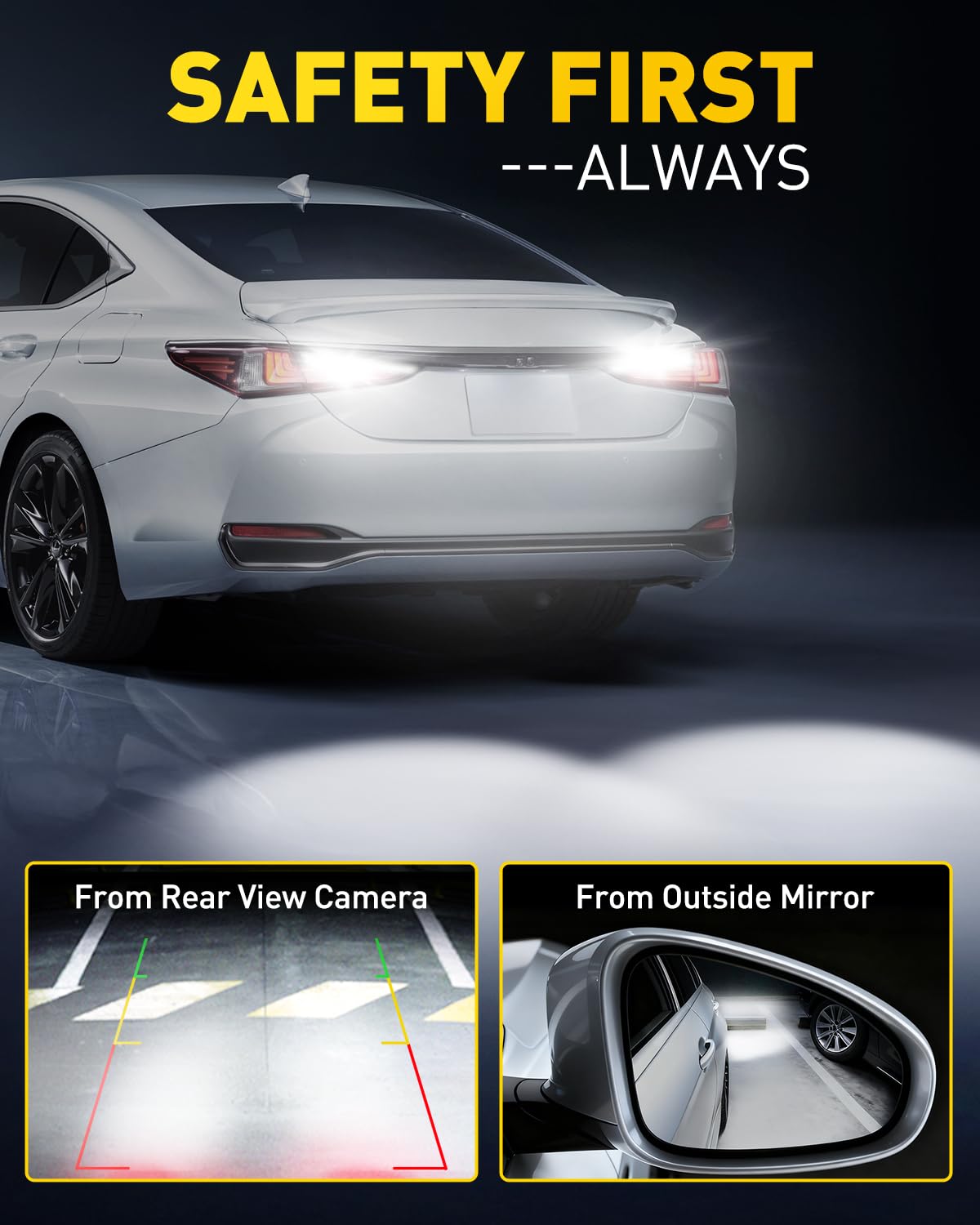 Bright night driving with AUXITO 1156 LED beam in action.