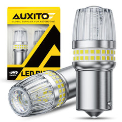 AUXITO 1156 LED bulbs for backup light with brighter night visibility.