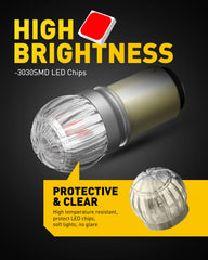 AUXITO 1156 red brake light bulb, side view, compact fit.