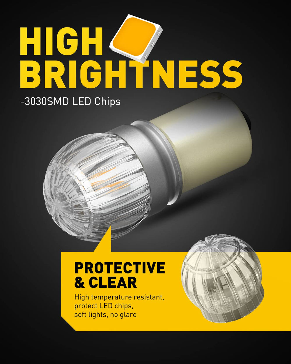 AUXITO 1157 amber brake-light bulb enhances rear visibility when stopping