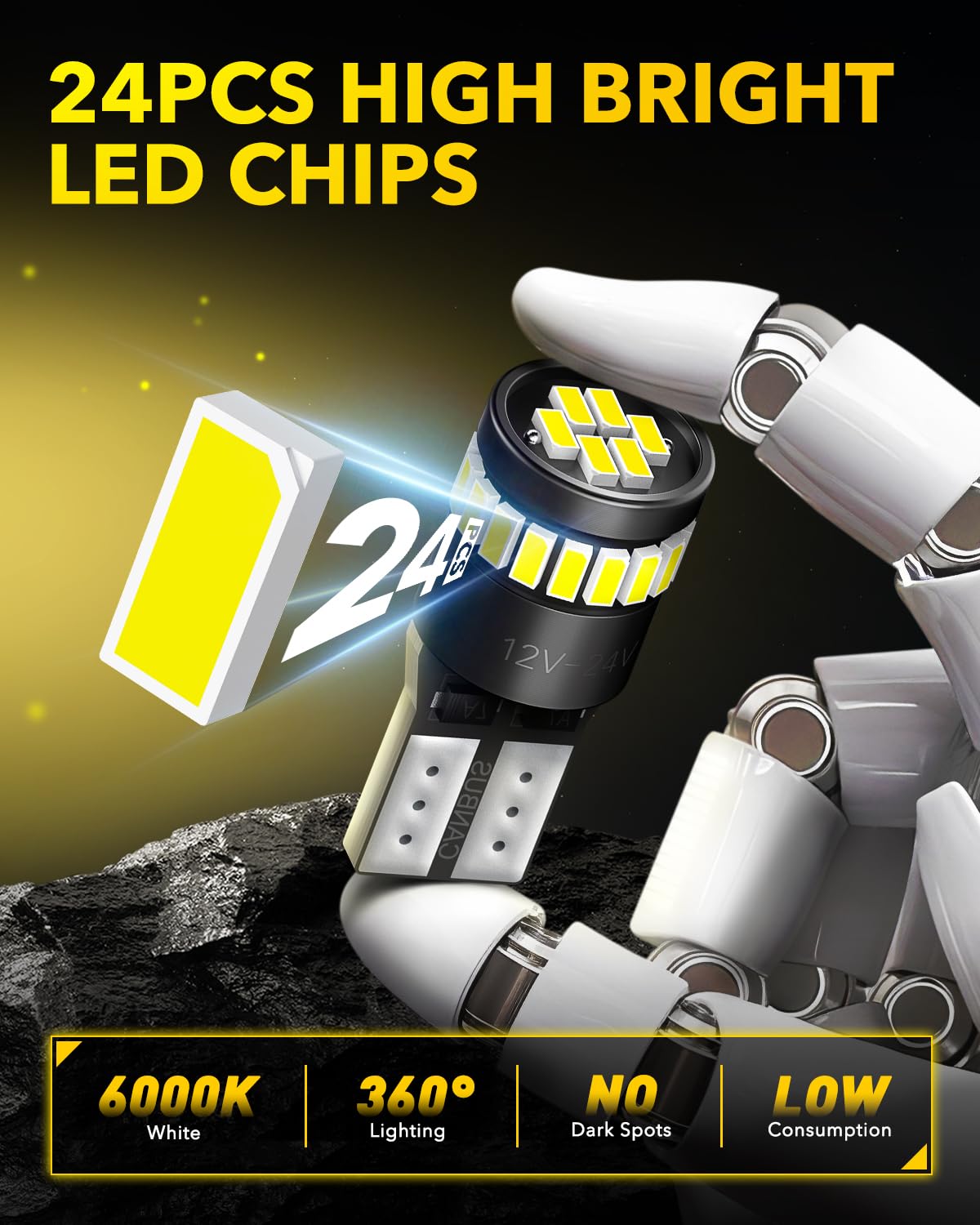 AUXITO 168-175-194 LED bulbs offer a plug-and-play brightness upgrade.