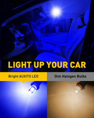 AUXITO 194 LED blue bulbs in map light for clearer night navigation
