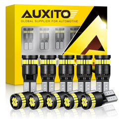 Auxito 194 LED bulb dome light close-up for brighter interior illumination.