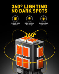 AUXITO 194 red bulb used in map light for clear reading at night.