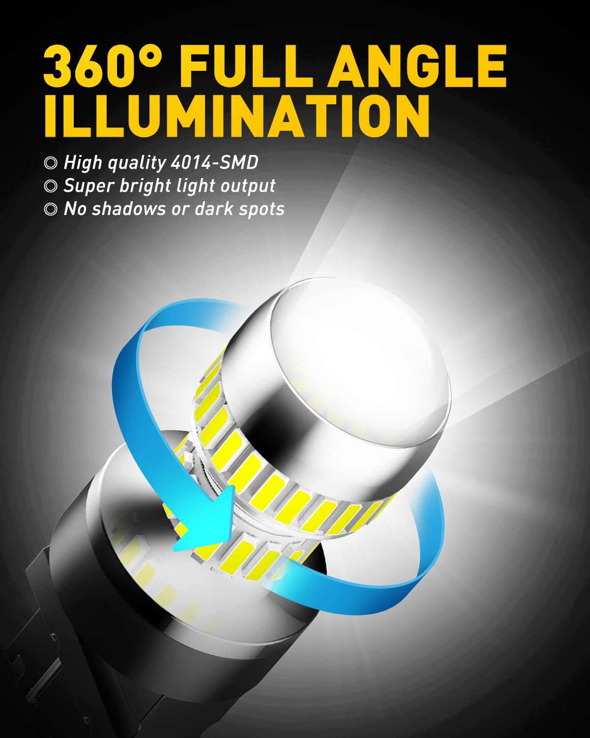 AUXITO 3157 LED bulb reverse-light in action provides bright, even illumination.