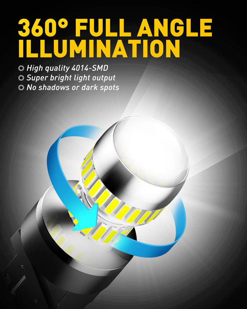 AUXITO 3157 LED bulb reverse-light in action provides bright, even illumination.