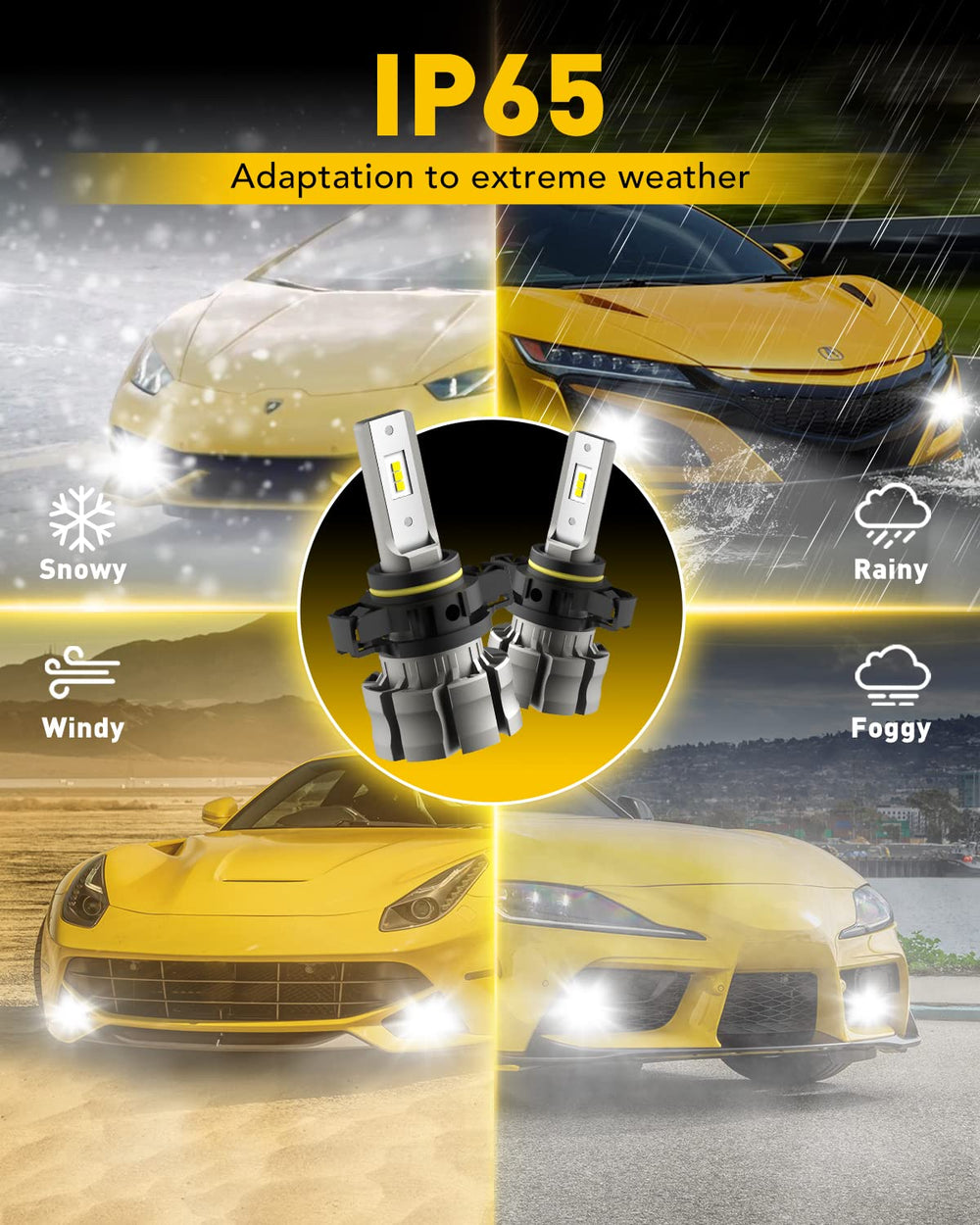 AUXITO 5202 IP65 waterproof seals protect in wet conditions.