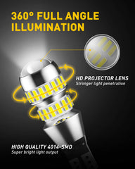 AUXITO 6000K crisp white beam enhances reversing visibility in low light.